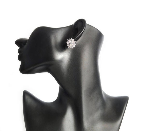 Cubic Zirconia cluster stud earrings
