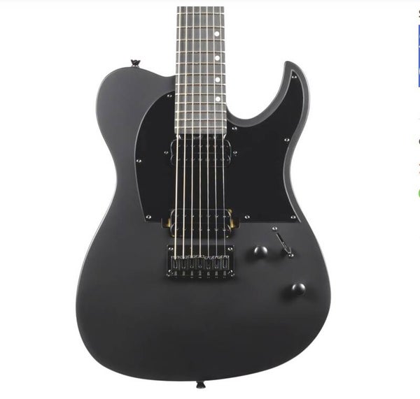 Spira T-407 MBK 7-String Electric Guitar, Satin Black