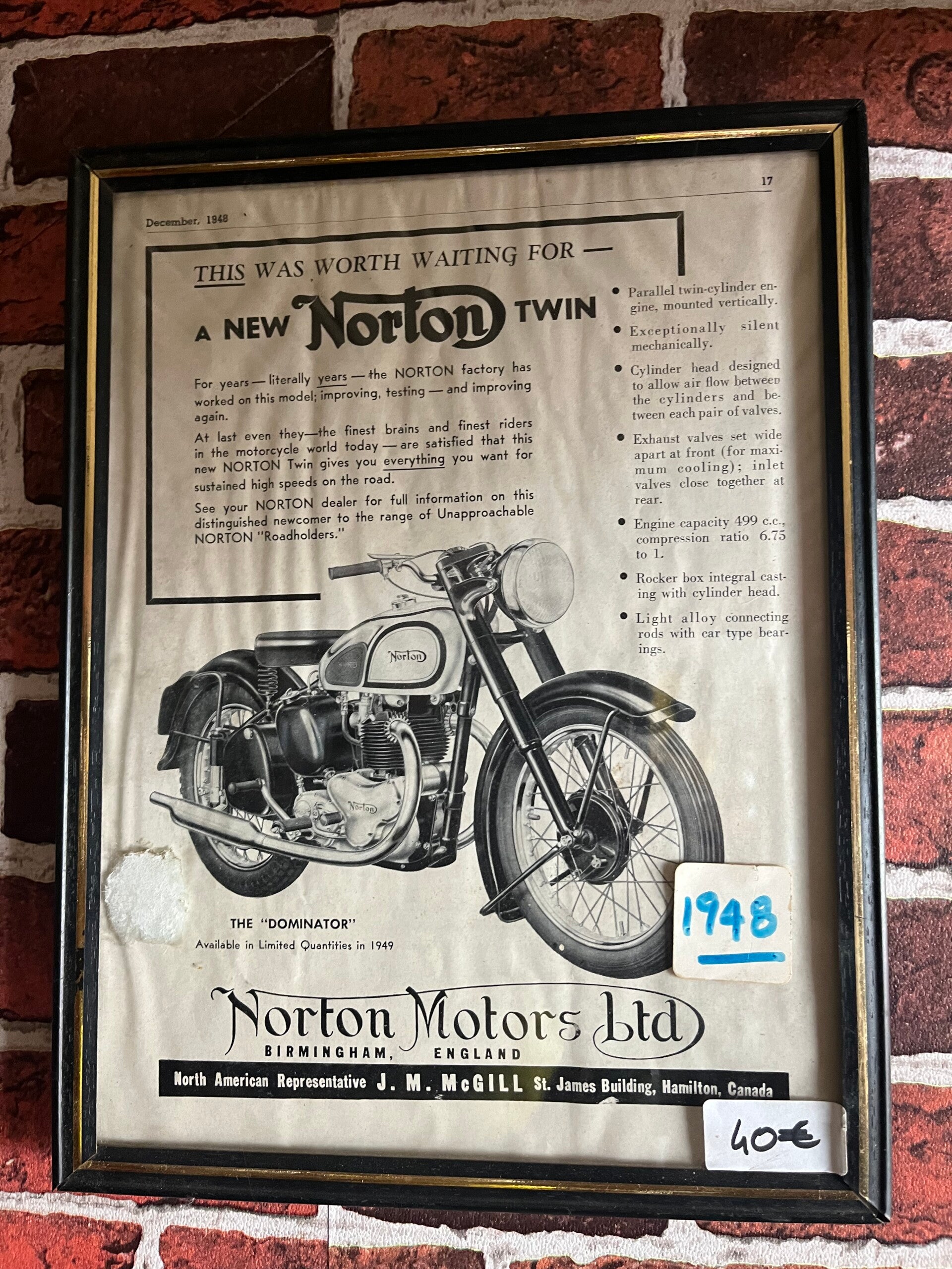 Publicité norton 1948
