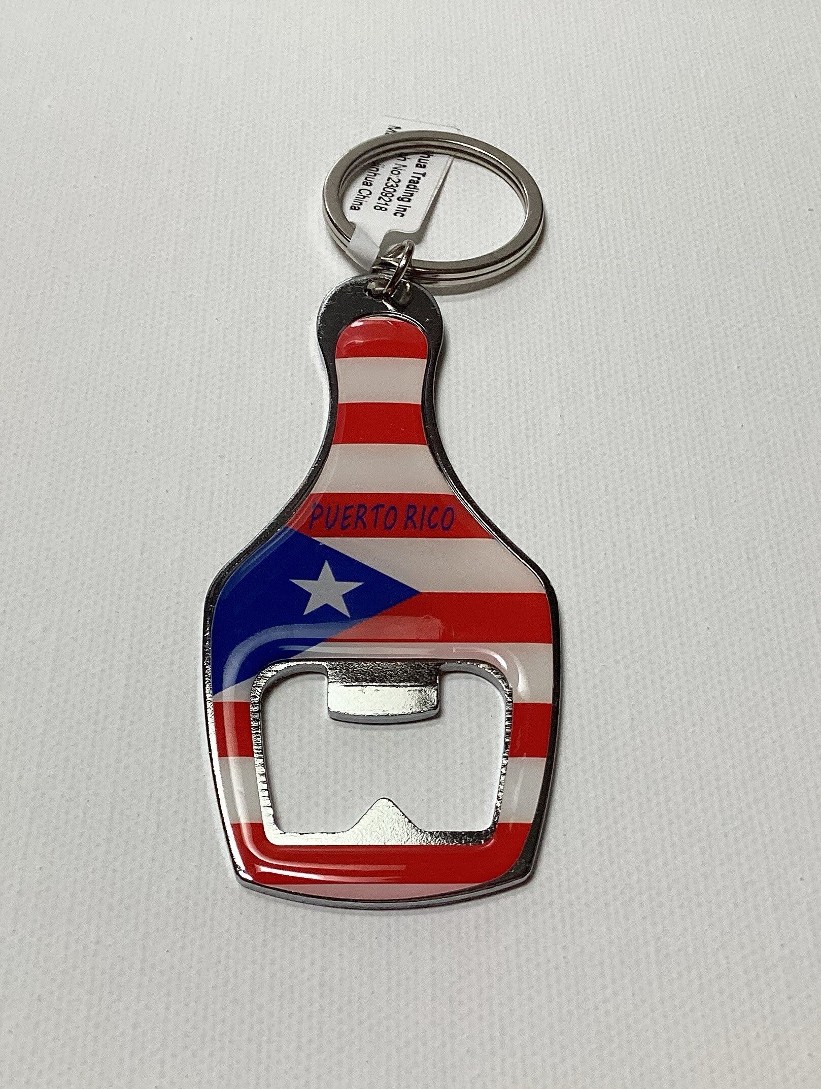 Bottle Shape Puerto Rico Keychain