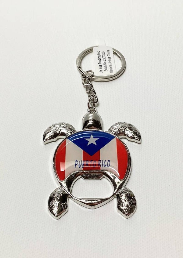 Carey Shape Puerto Rico Keychain