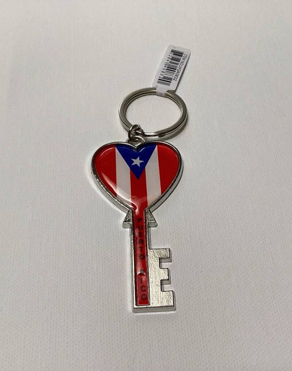Key Shape Puerto Rico Keychain