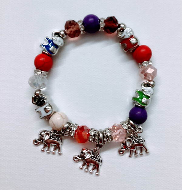 Elephant multicolor Bracelet wit charm