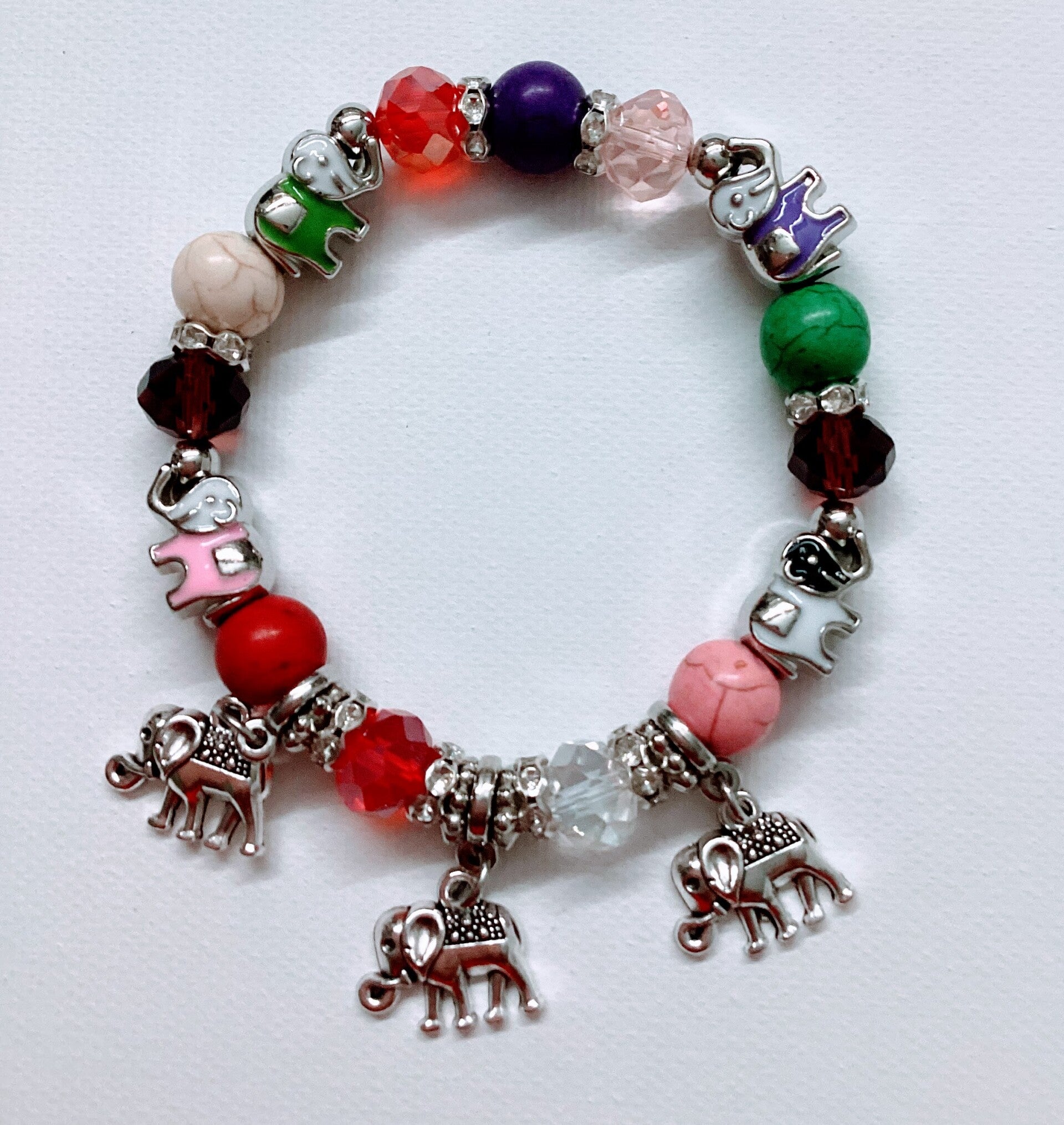 Elephant multicolor Bracelet wit charm