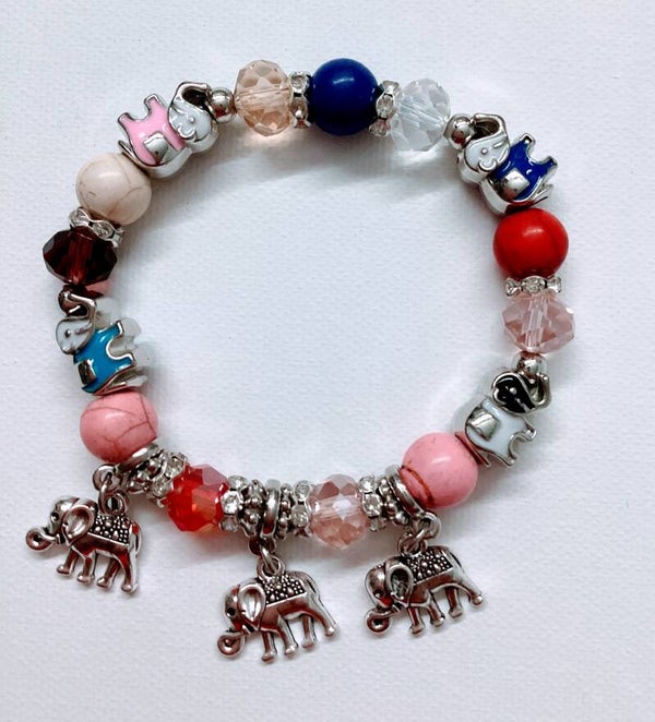 Elephant multicolor Bracelet wit charm