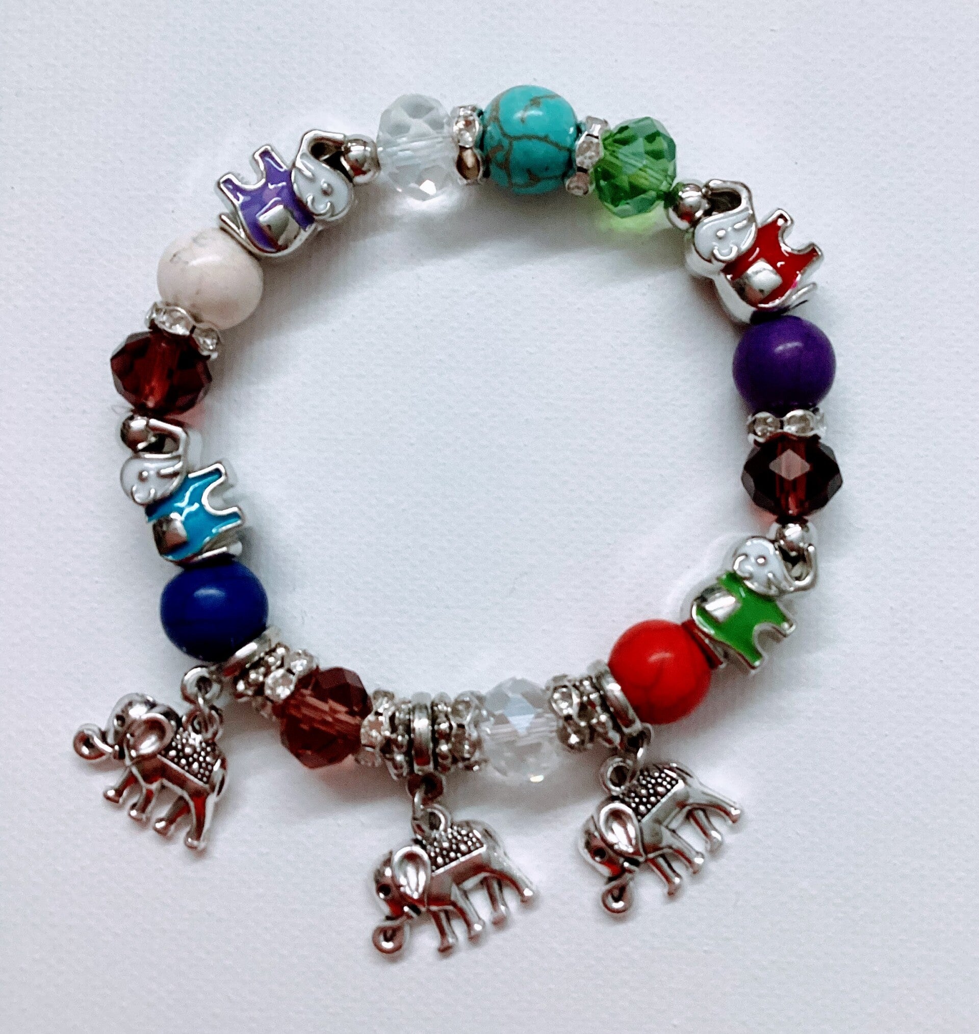 Elephant multicolor Bracelet wit charm