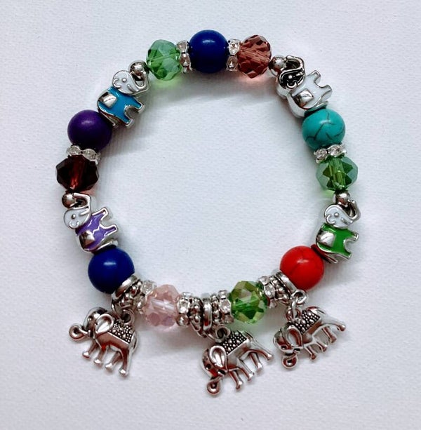 Elephant multicolor Bracelet wit charm