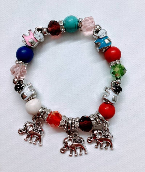 Elephant multicolor Bracelet wit charm