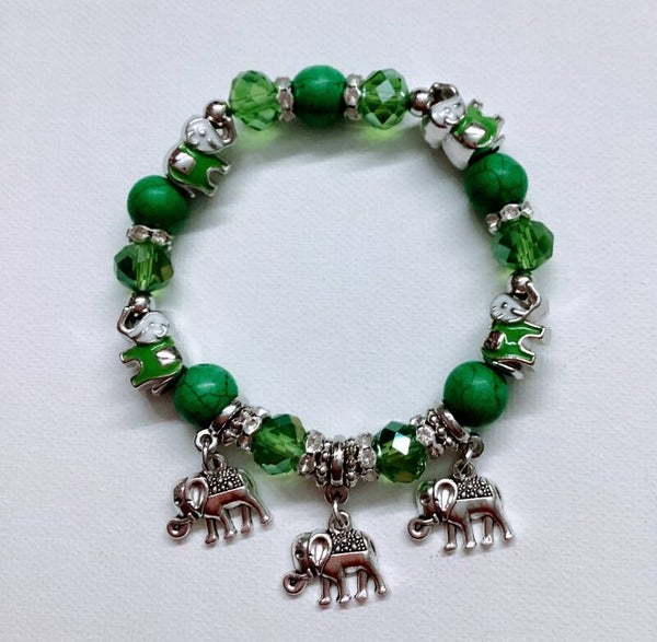 Elephant Green Bracelet wit charm