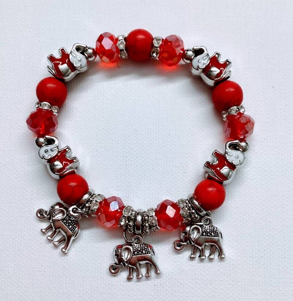 Elephant Red Bracelet wit charm