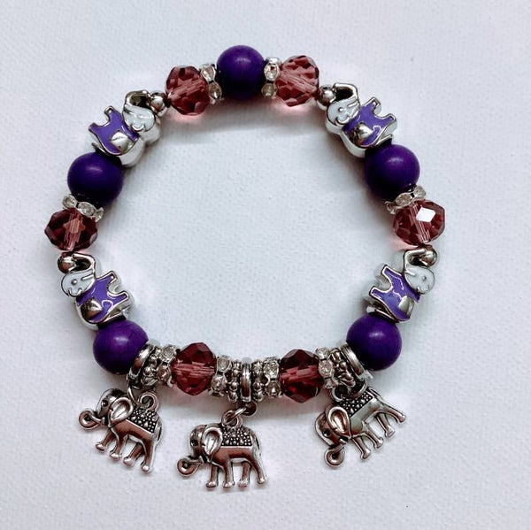 Elephant Purple Bracelet wit charm