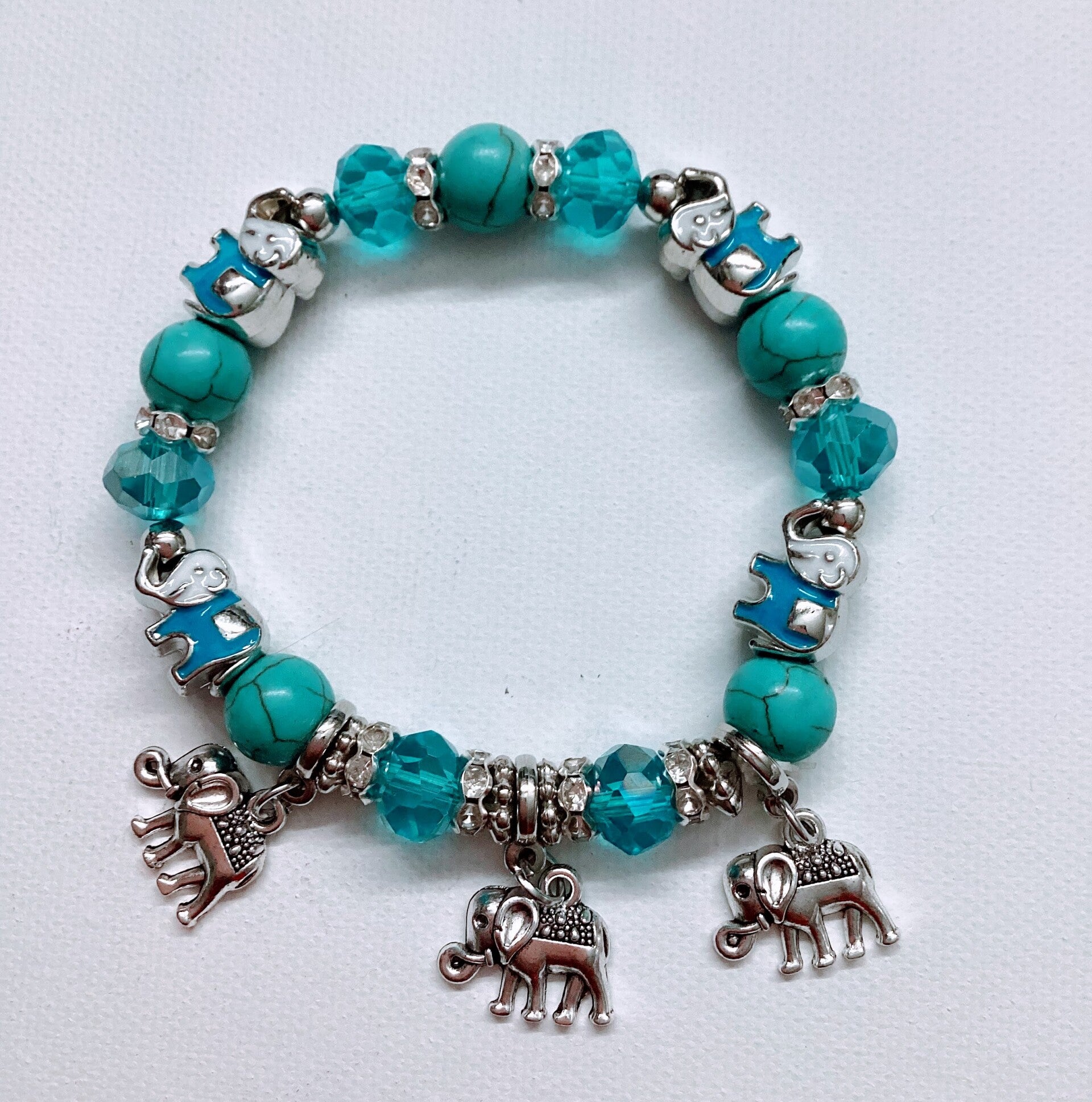 Elephant Light Blue Bracelet wit charm