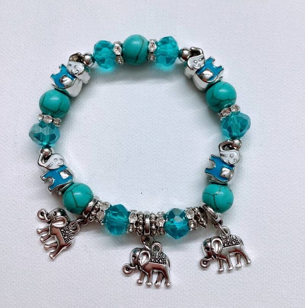 Elephant Light Blue Bracelet wit charm