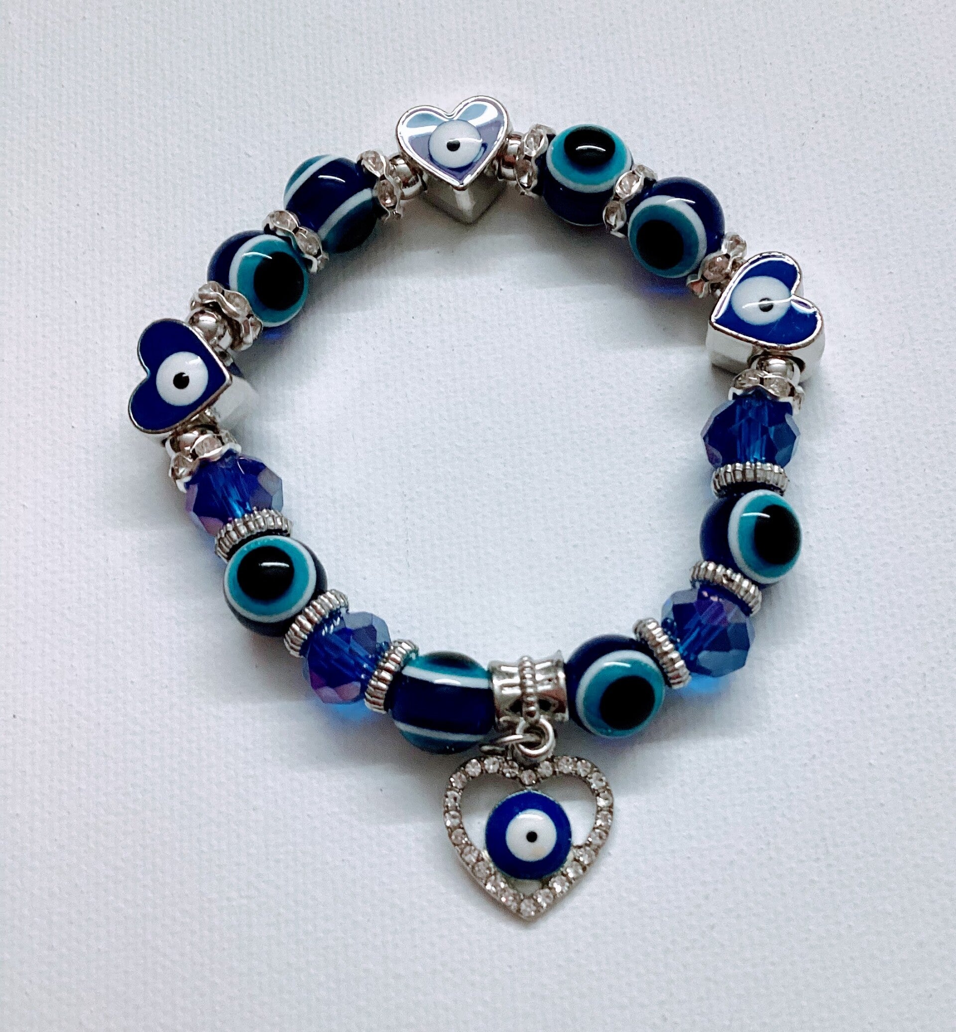 Eye Heart Bracelet Blue with hear charm