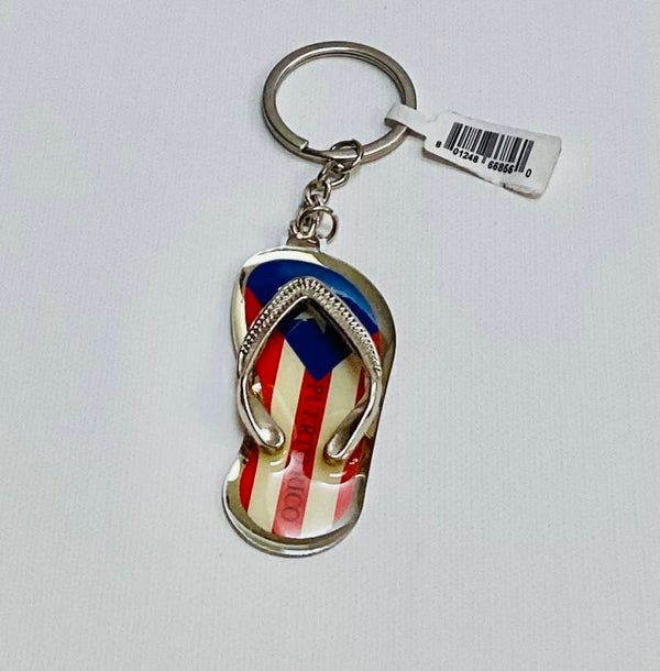 Sandal shaped Puerto Rico Keychain