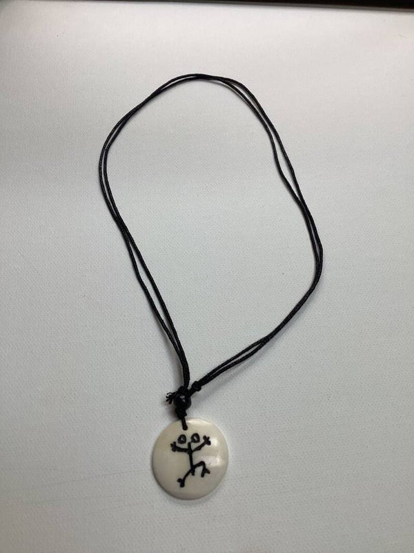 White Circular Coqui Necklace