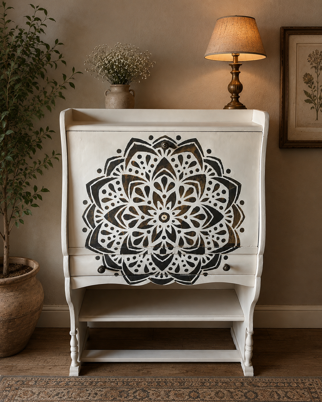 Unieke vintage secretaire