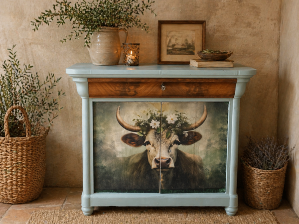 Uniek kastje met koe “Bessie”