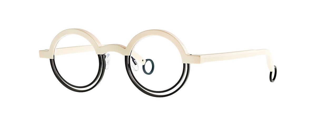 メガネ THEO Theo - SHOOTER 003 CAPPUCINO WHITE+BLACK MATTE - 3 Theo Eyeglasses SHOOTER 003 CAPPUCINO WHITE+BLACK MATTE - 3