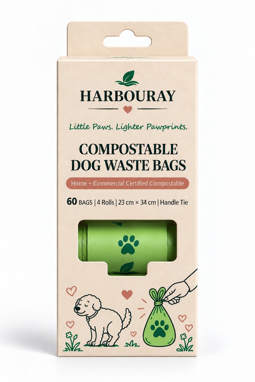 COMPOSTABLE DOG WASTE BAGS