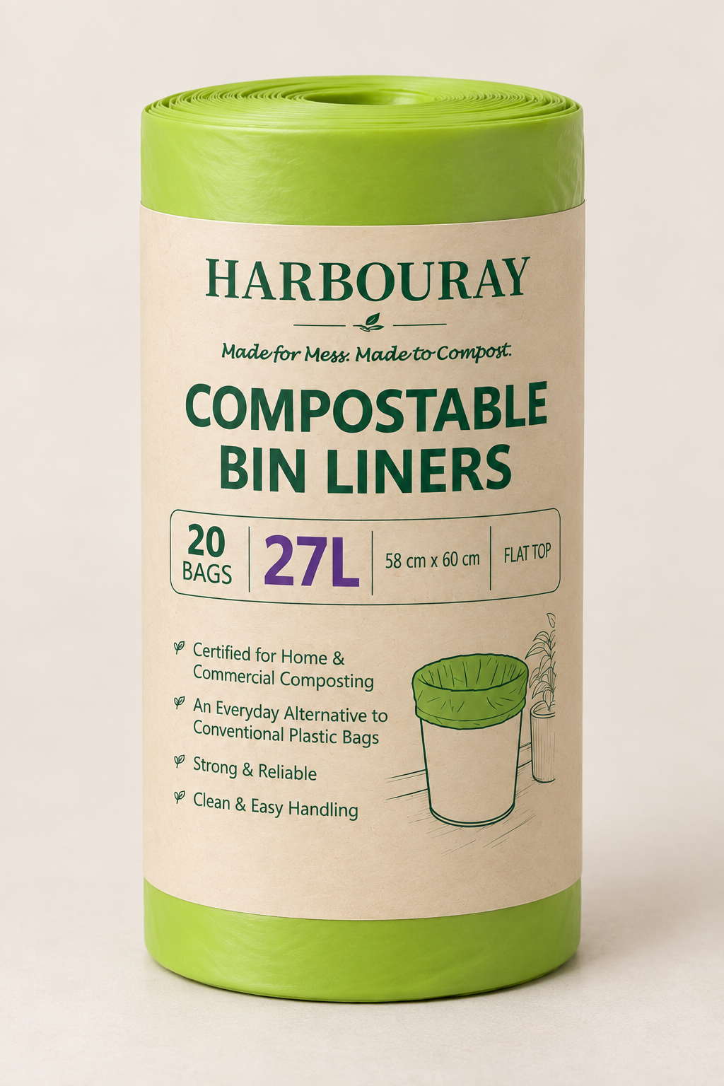 COMPOSTABLE BIN LINERS 27L