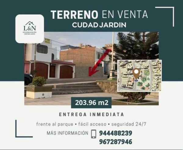 TERRENO CIUDAD JARDIN FRENTE A PARQUE
