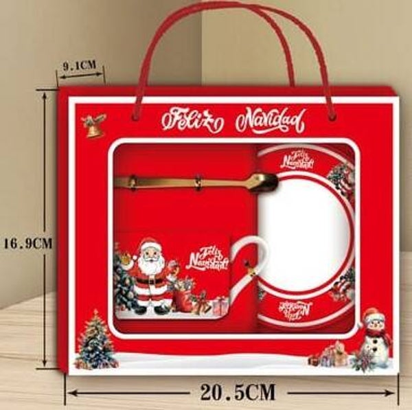 Taza Navidad con platillo y cucharilla