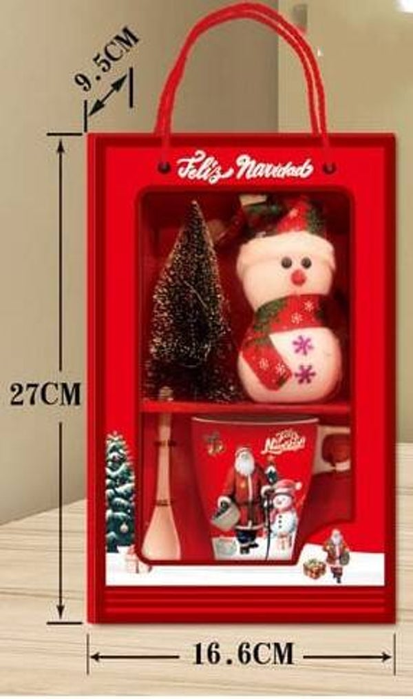 Set de Regalo Taza con cucharilla con Luz y Decoración Muñeco de Nieve