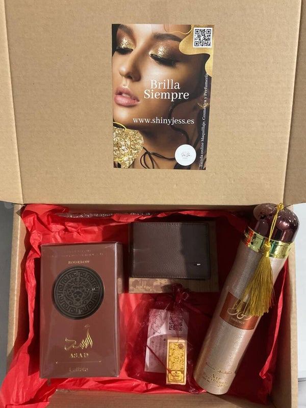 Set/pack EDP Regalo especial shinyjess Asad Bourbon (Hombre) by Lattafa 100 ml + Ambientador de Regalo