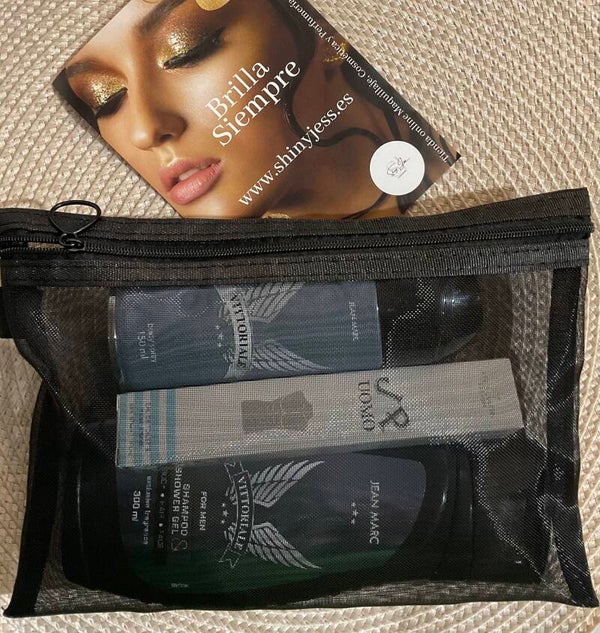 Neceser de Viaje Hombre (Shampoo/Gel de ducha+Desodorante+Minitalla) +Neceser de Regalo