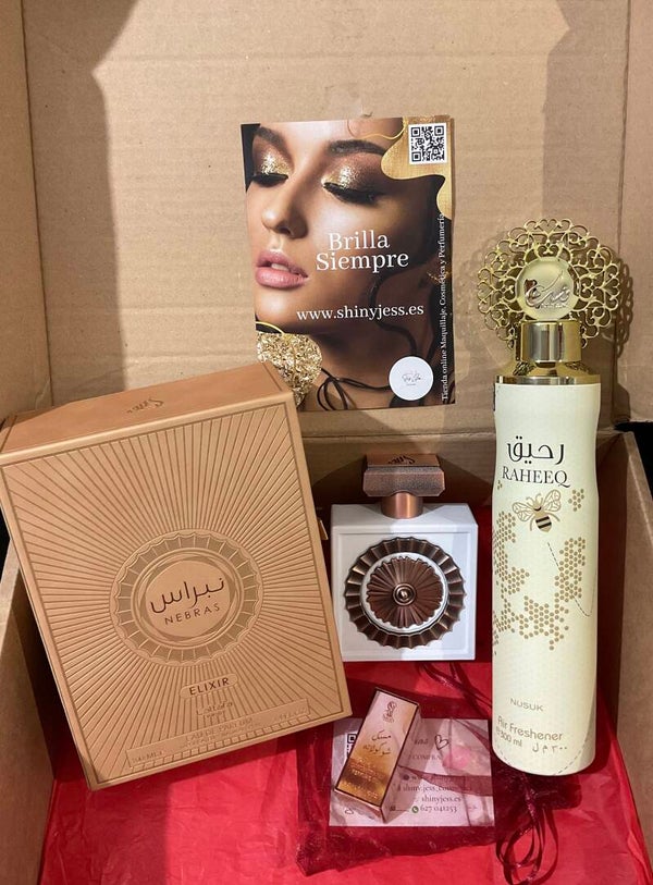 Set/Pack EDP de Regalo especial shinyjess Nebras Elixir Unisex + Ambientador de Regalo
