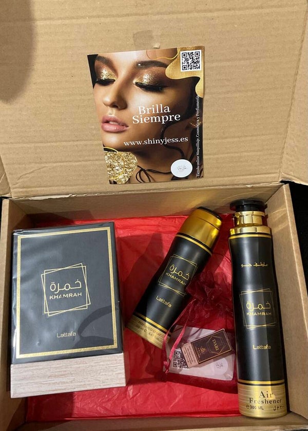 Set/Pack EDP de Regalo especial shinyjess Khamrah Unisex + Ambientador de Regalo