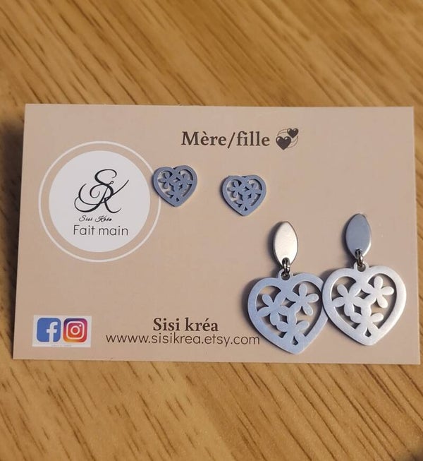 Boucles d'oreilles Mère & fille