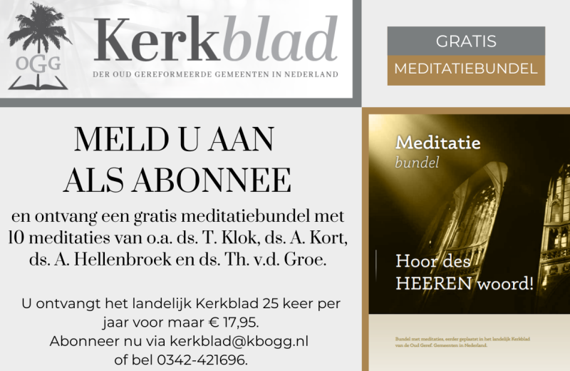Weekdiensten | Oud Gereformeerde Gemeenten in Nederland