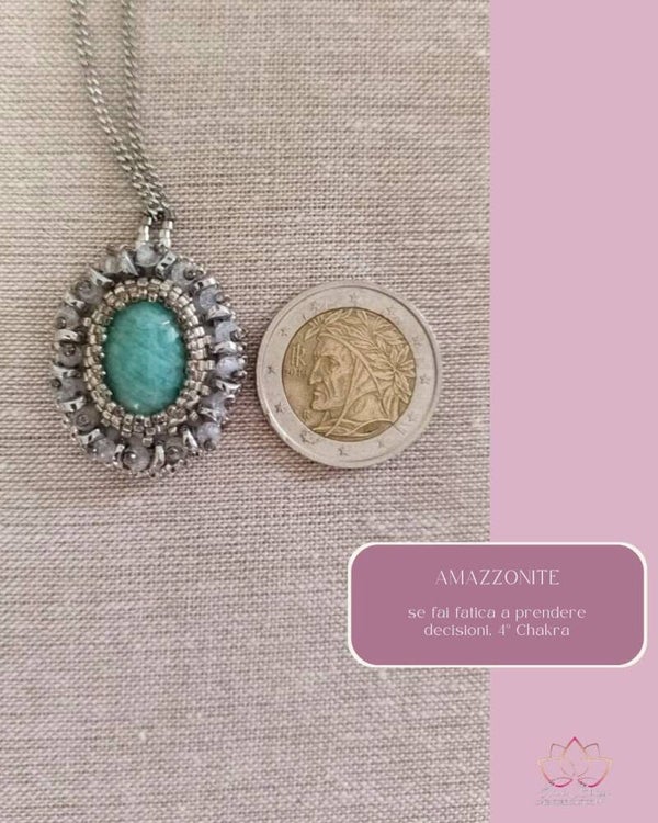 Amazzonite ciondolo peyote
