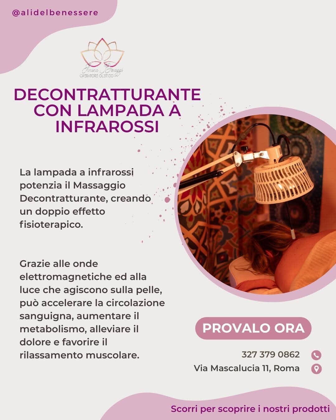 Trattamento decontratturante con lampada infrarossi