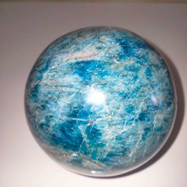 Sfera Apatite blu grande