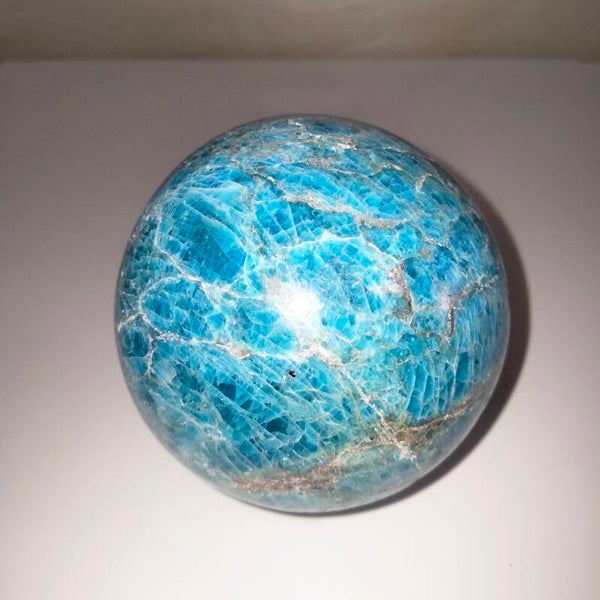 Sfera Apatite blu grande