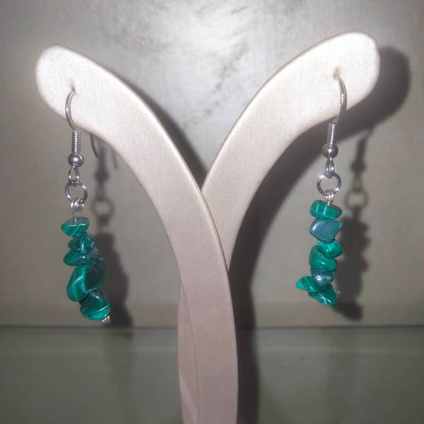 Orecchini Chips Malachite