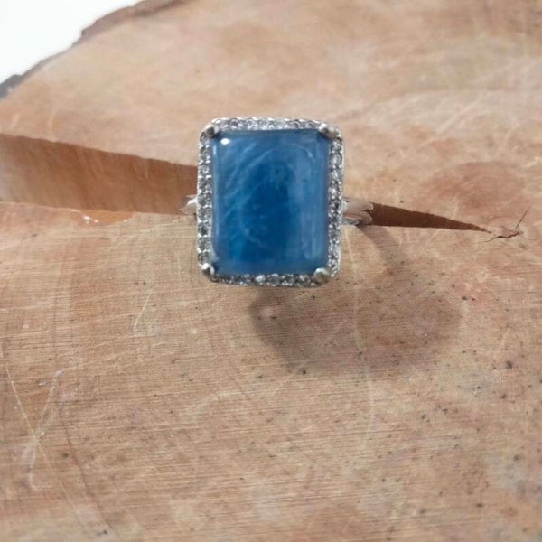 Anello Cianite Regolabile Argento