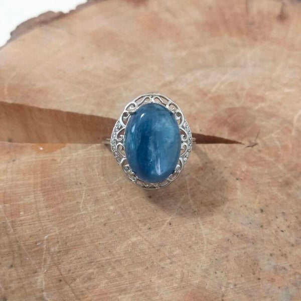 Anello Cianite Regolabile Argento