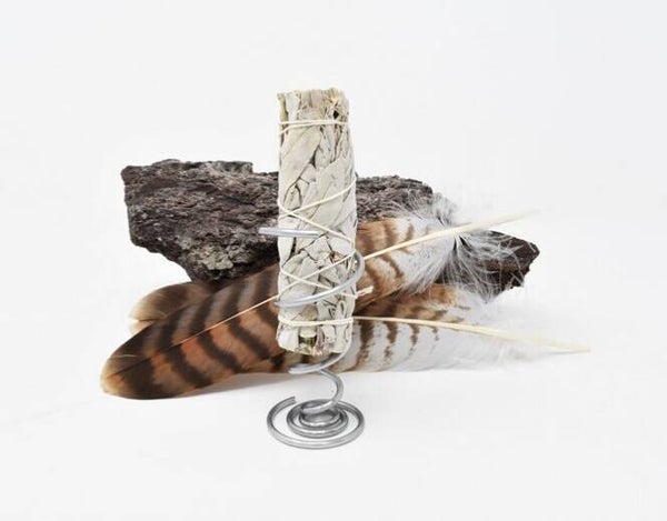 Bruciatore per Salvia e bastoncini di Palo Santo Spirale in acciaio inox