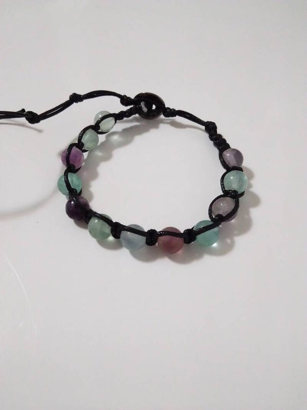 Fluorite Shamballa Bracciale Regolabile