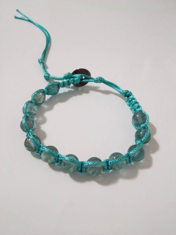 Apatite Blu Shamballa Bracciale Regolabile