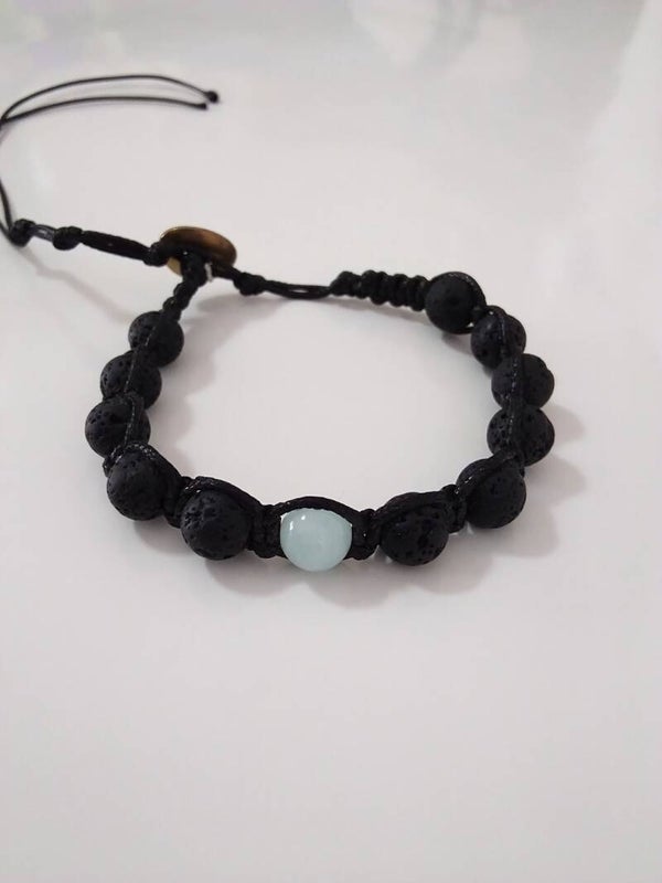 Acquamarina Shamballa Elemento Acqua Bracciale Regolabile