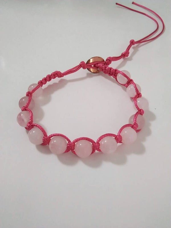 Quarzo Rosa Shamballa Bracciale regolabile