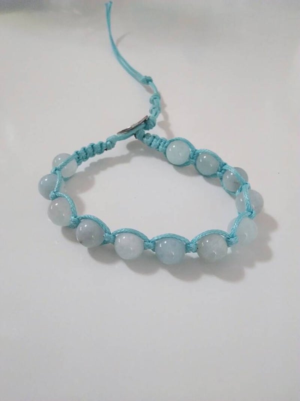 Acquamarina Shamballa Bracciale Regolabile