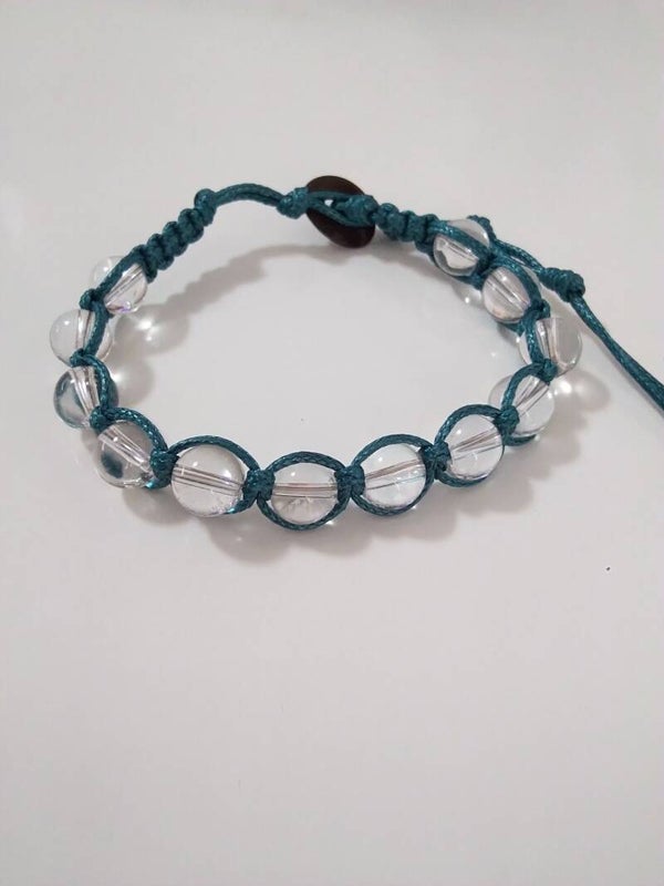 Quarzo Ialino Shamballa Bracciale regolabile