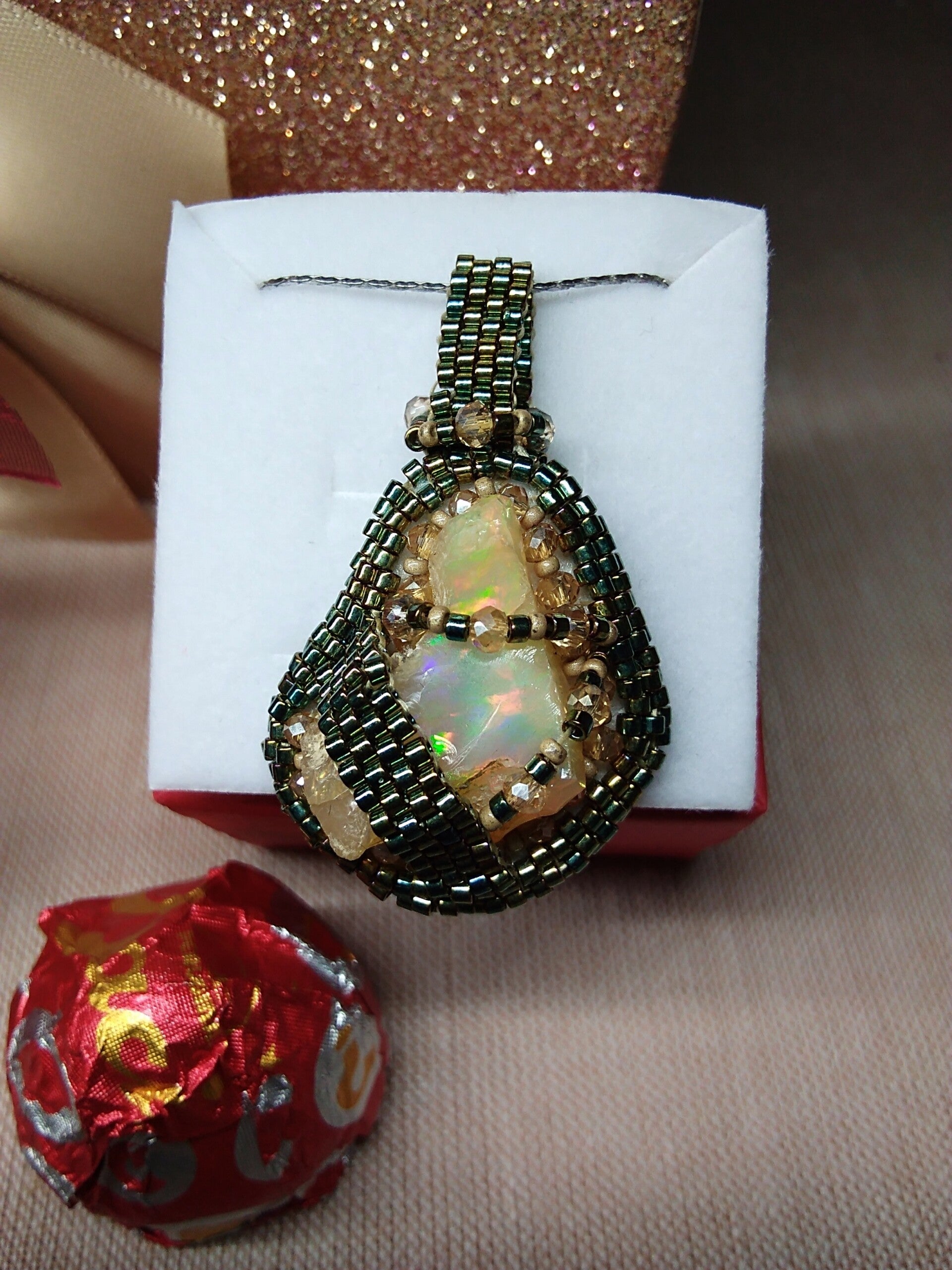 Ciondolo Peyote in Opale Etiopia