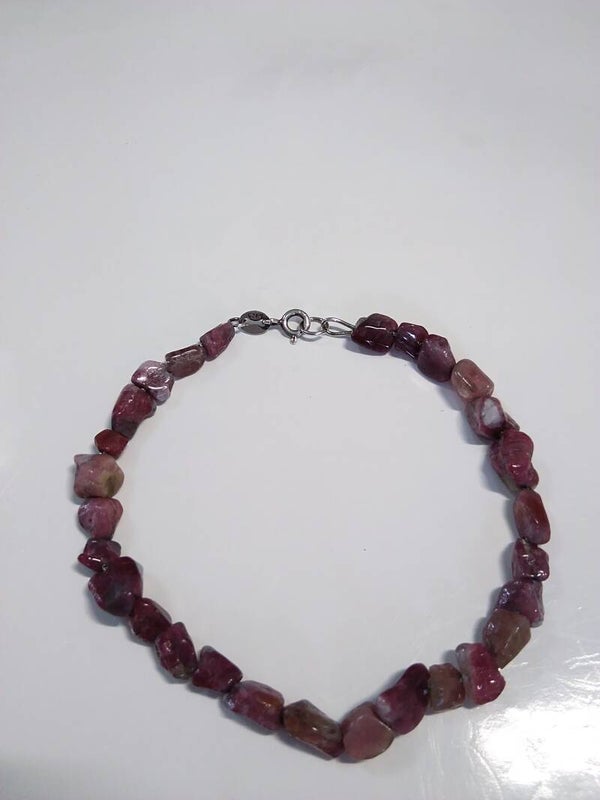 Tormalina Rosa bracciale in argento